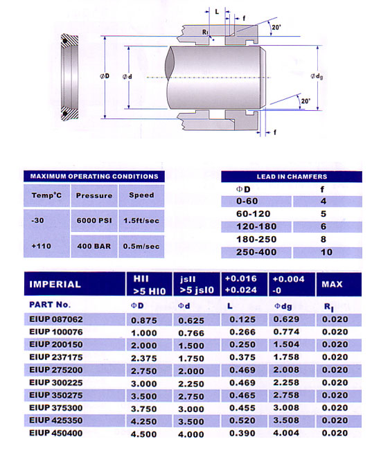 eiup seal diagram and sizes